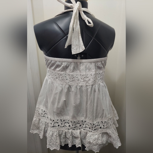 American Eagle Eyelet Lace Babydoll Halter Top - Picture 2 of 3